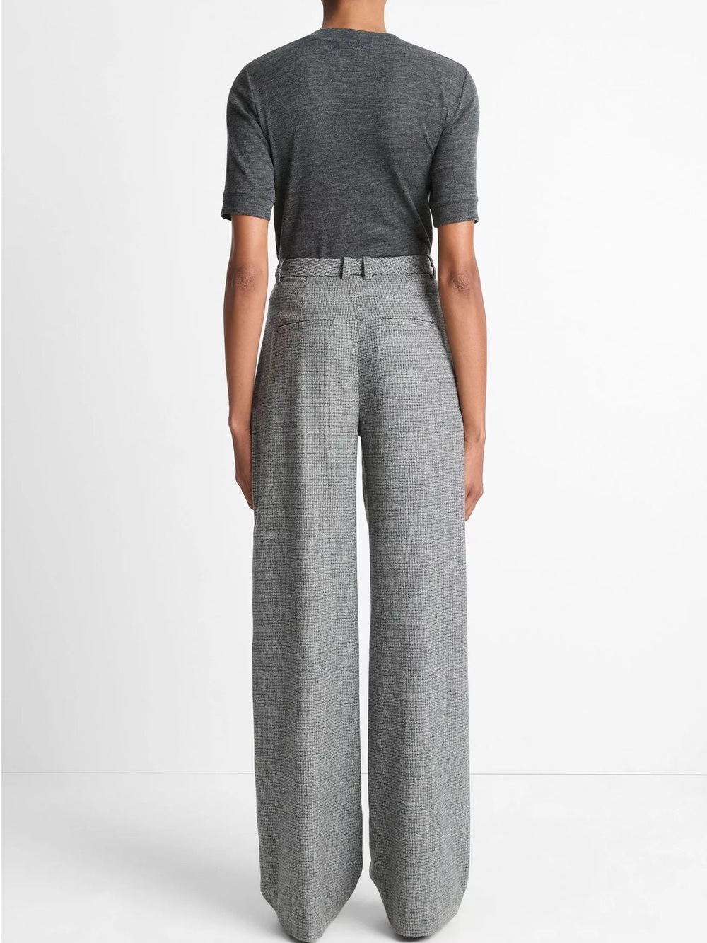 Roma Check Italian Wool-Blend High-Waist Trouser - Picture 3 of 9